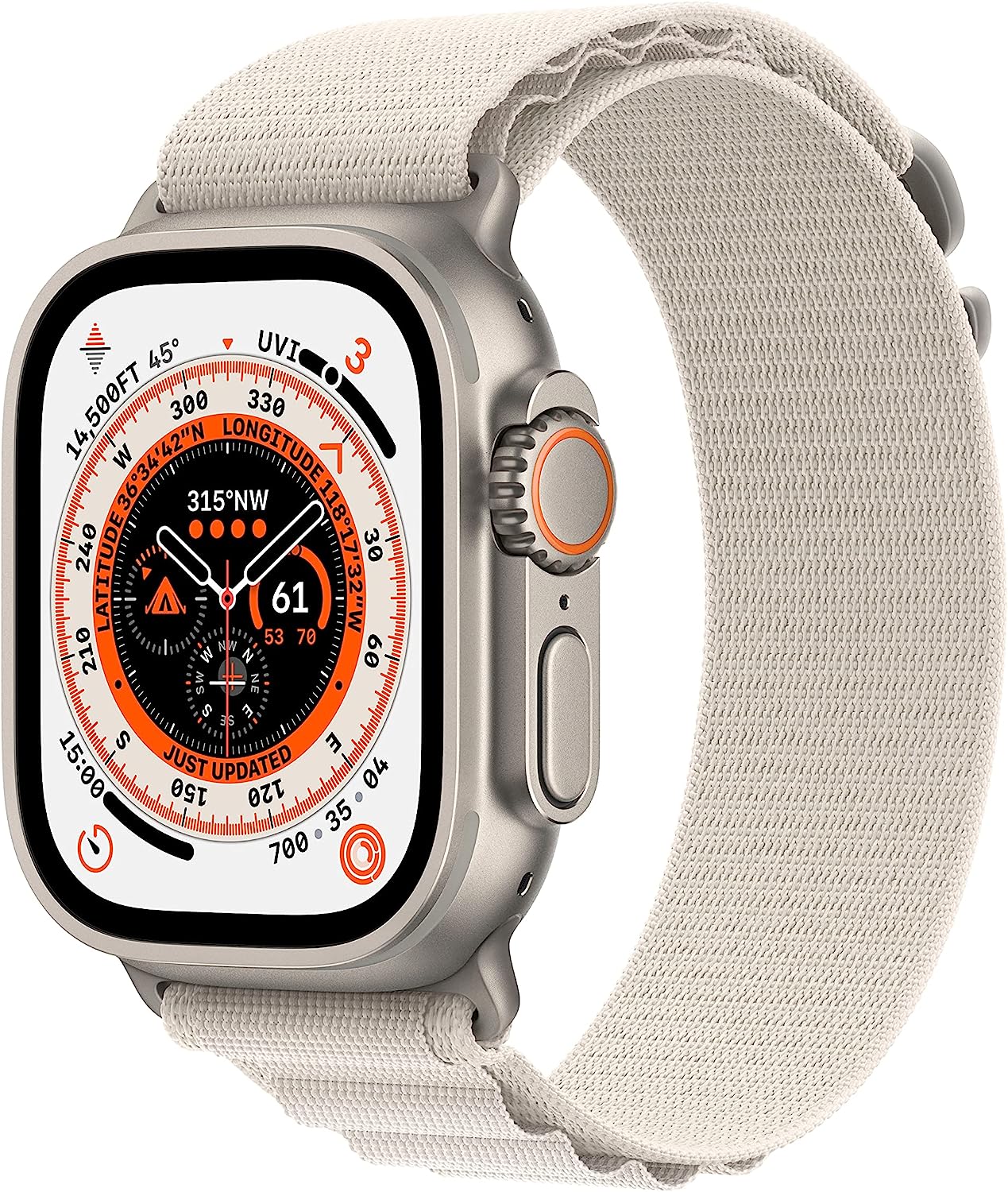 Apple Watch Ultra (GPS + Cellular, 49mm) Smart watch - Titanium Case with Starlight Alpine Loop - Small. Fitness Tracker, Precision GPS, Action Button, Extra-Long Battery Life, Brighter Retina Display image 0 Apple Watch Ultra (GPS + Cellular, 49mm) Smart watch - Titanium Case with Starlight Alpine Loop - Small. Fitness Tracker, Precision GPS, Action Button, Extra-Long Battery Life, Brighter Retina Display image 0